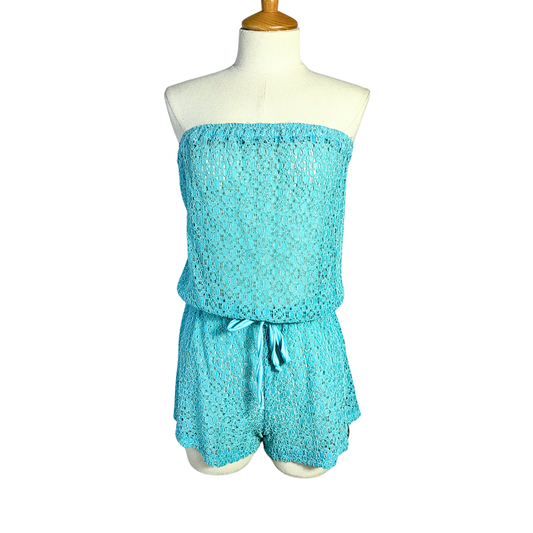 Kangol boobtube lace playsuit - S