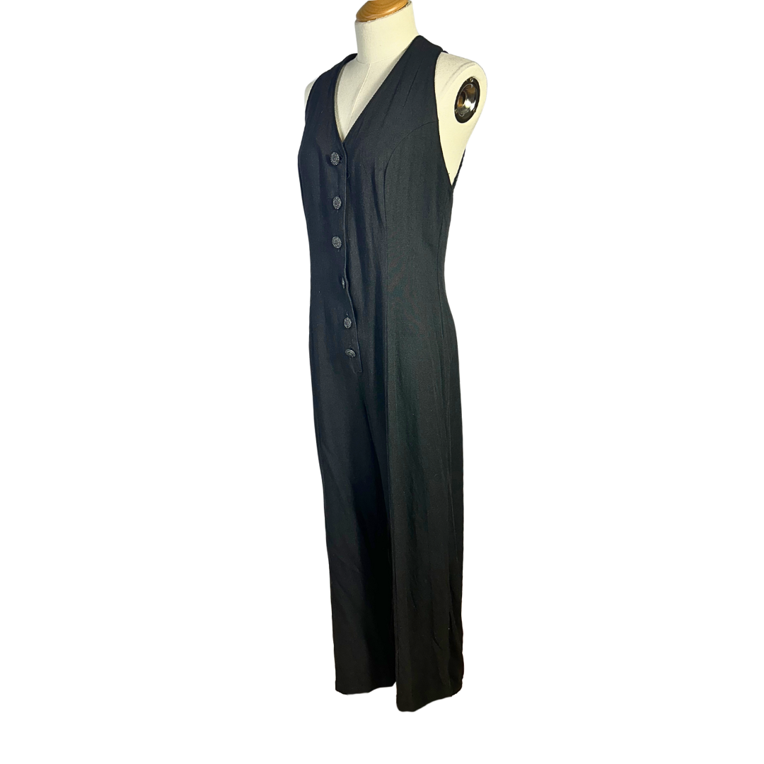 Black wide leg jumpsuit - M