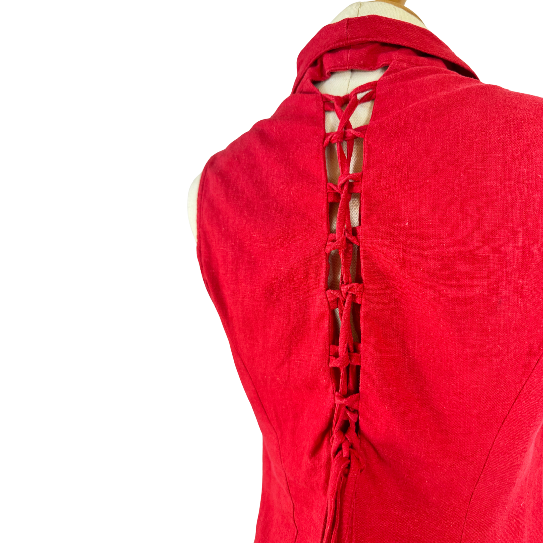Red 90s sleeveless top - M
