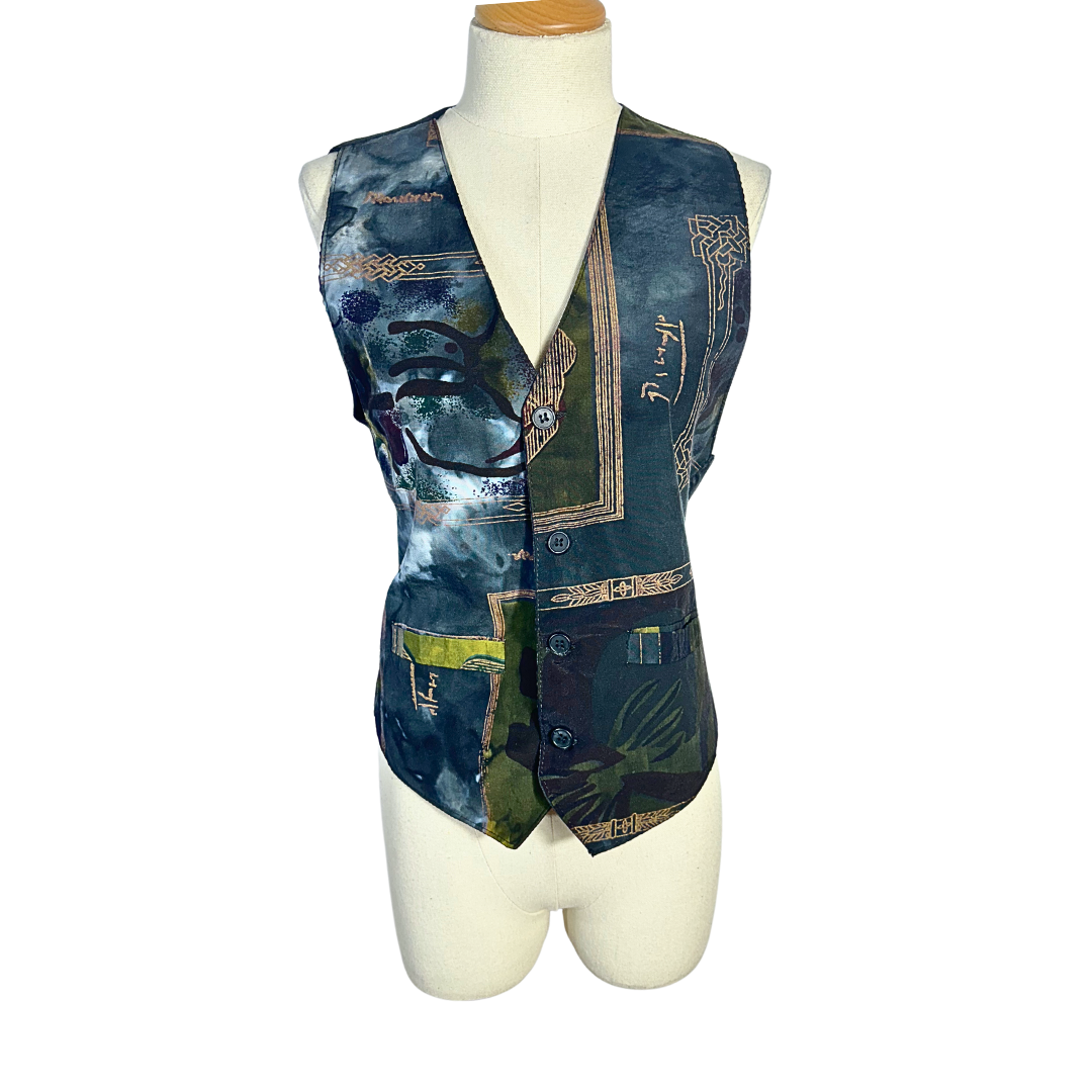 Vintage abstract waistcoat - S