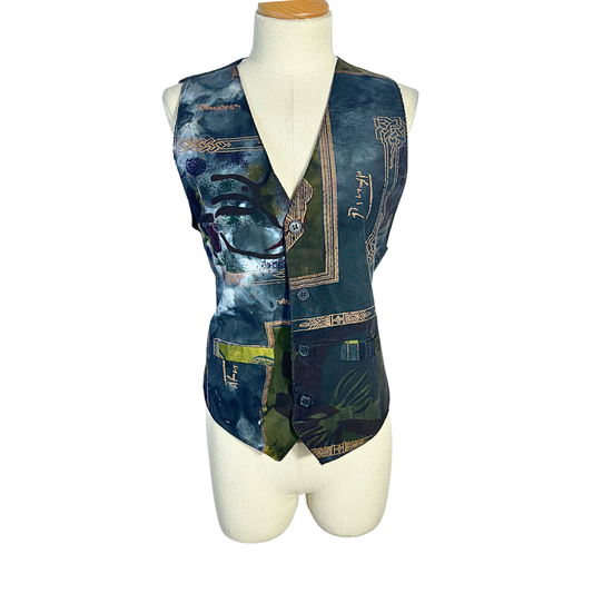 Vintage abstract waistcoat - S