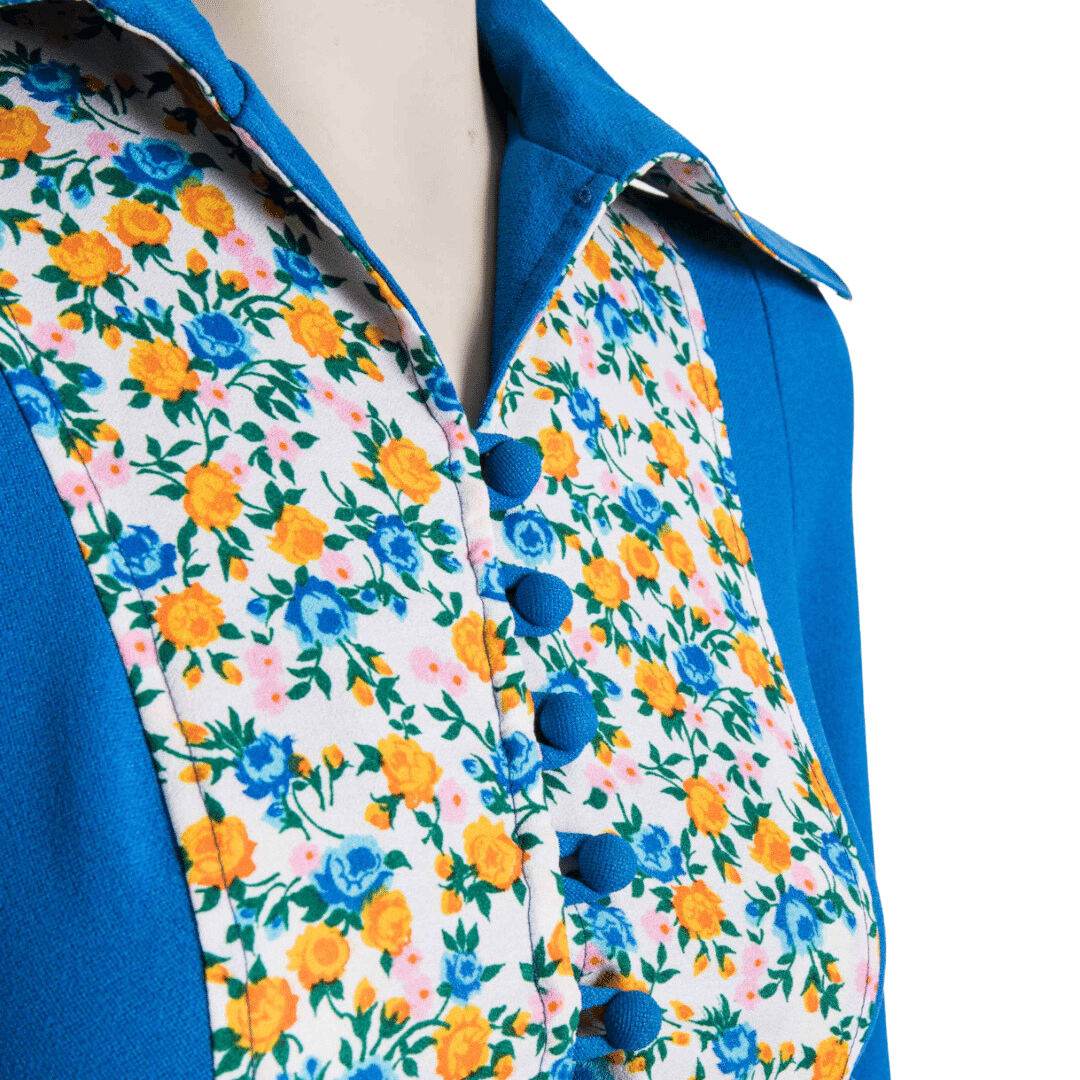 70s Miss Mod floral shirt - S