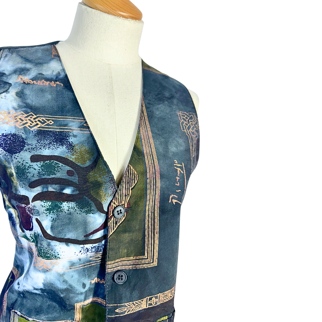 Vintage abstract waistcoat - S