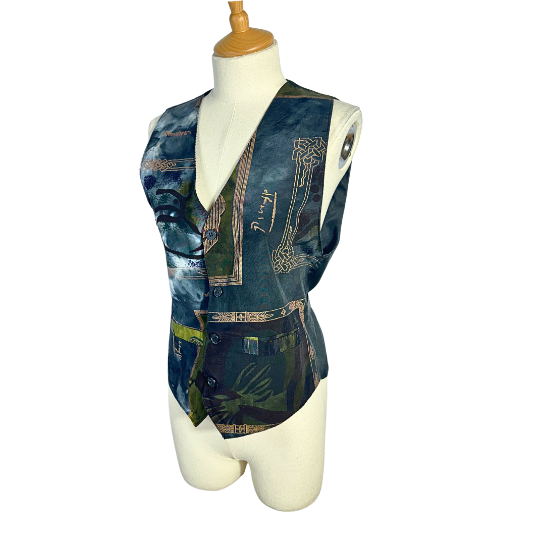 Vintage abstract waistcoat - S