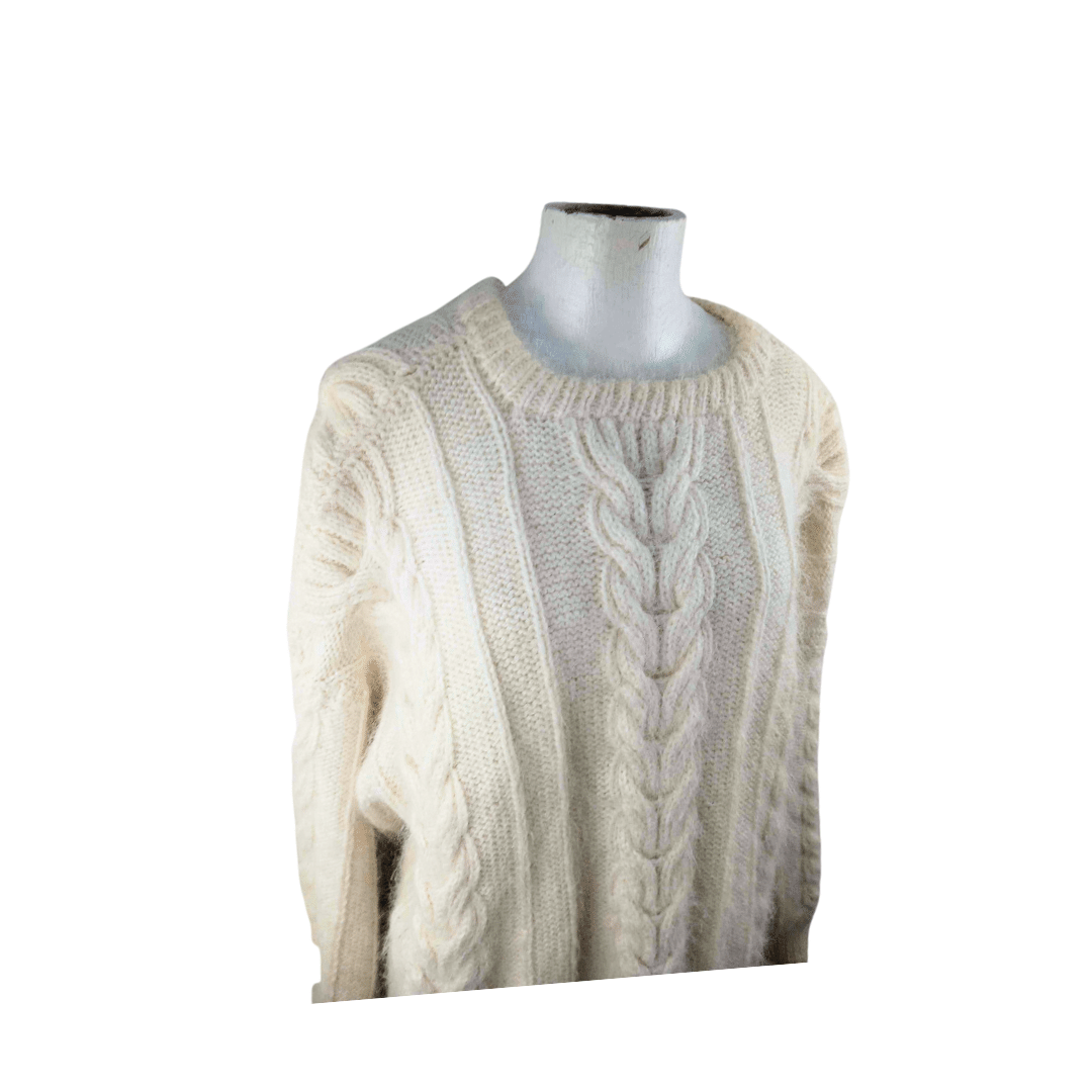 Hand-made cable-knit jersey - XL