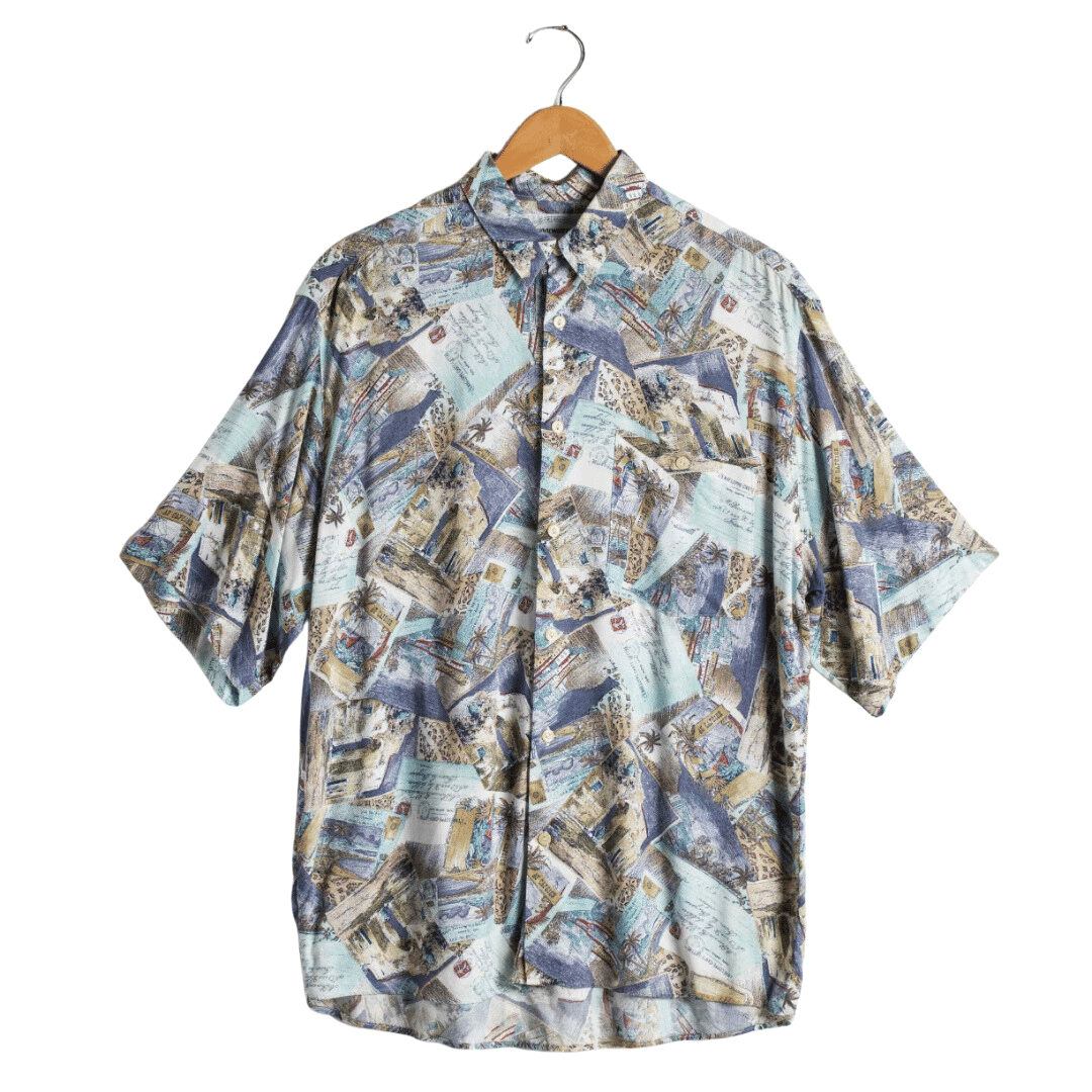 rinted pastel shortsleeve shirt - M