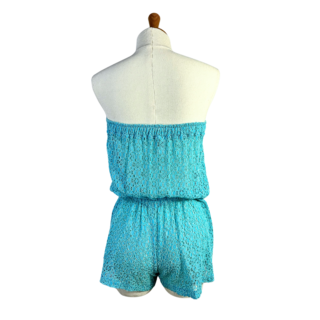 Kangol boobtube lace playsuit - S
