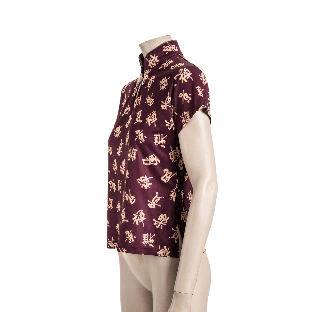 Oriental-style shortsleeve top - M