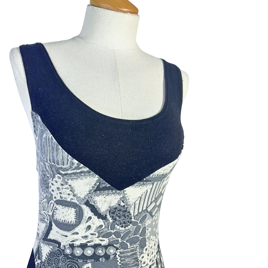 90s abstract print bodysuit - S