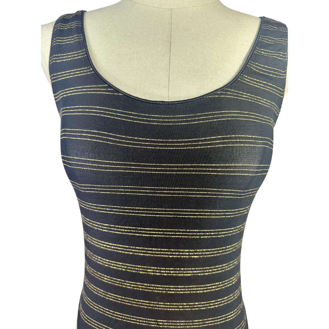 Black and gold striped bodysuit - M