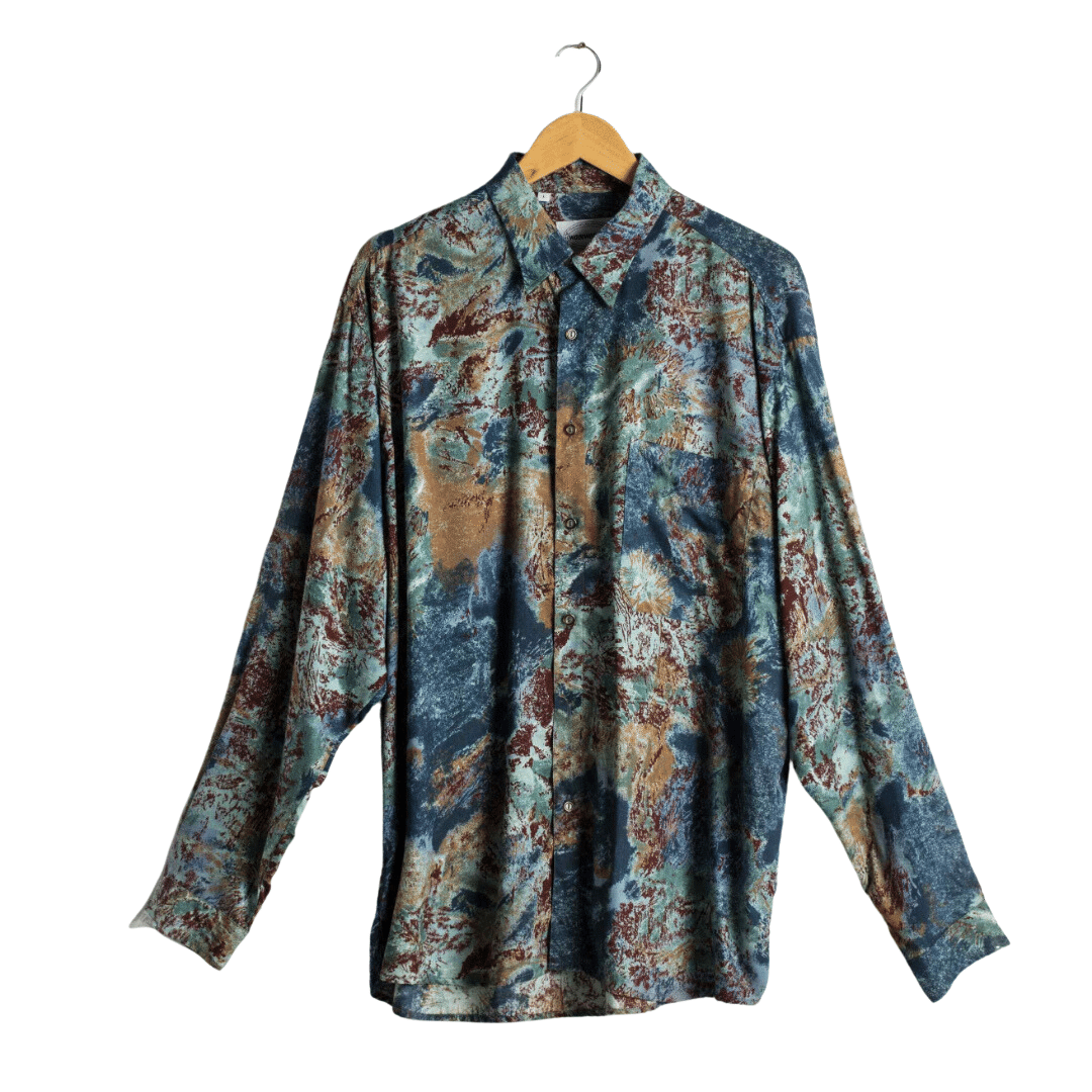 Abstract print longsleeve shirt - L