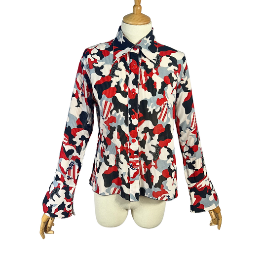 Plisse camouflage shirt - S/M