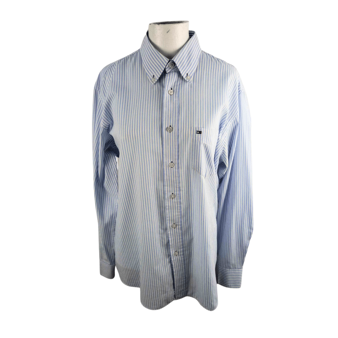 Pinstripe pastel Tommy Hilfiger longsleeve shirt - L/XL