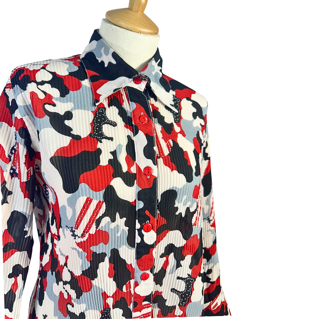 Plisse camouflage shirt - S/M