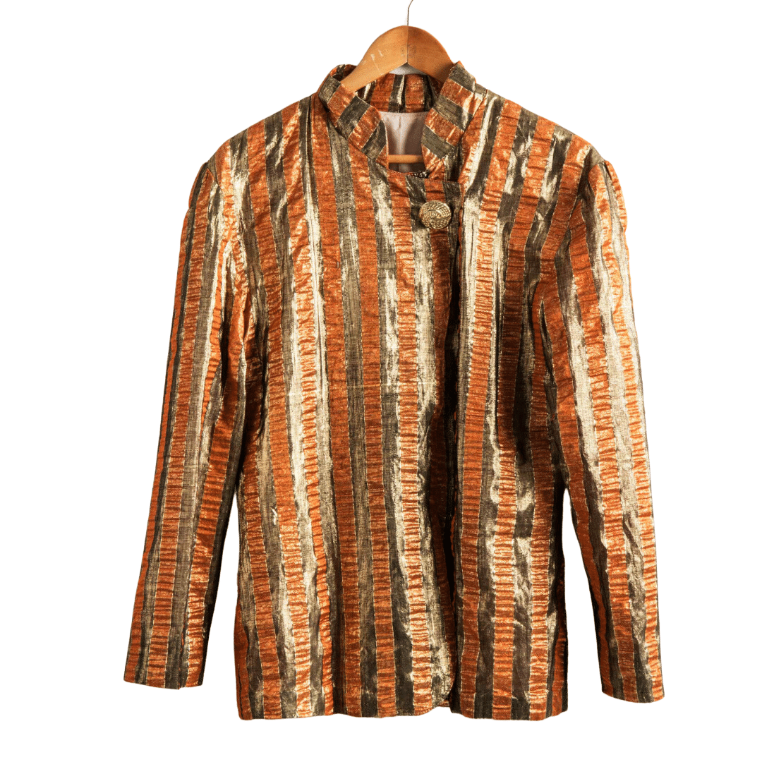 Metallic stripe vintage jacket - L
