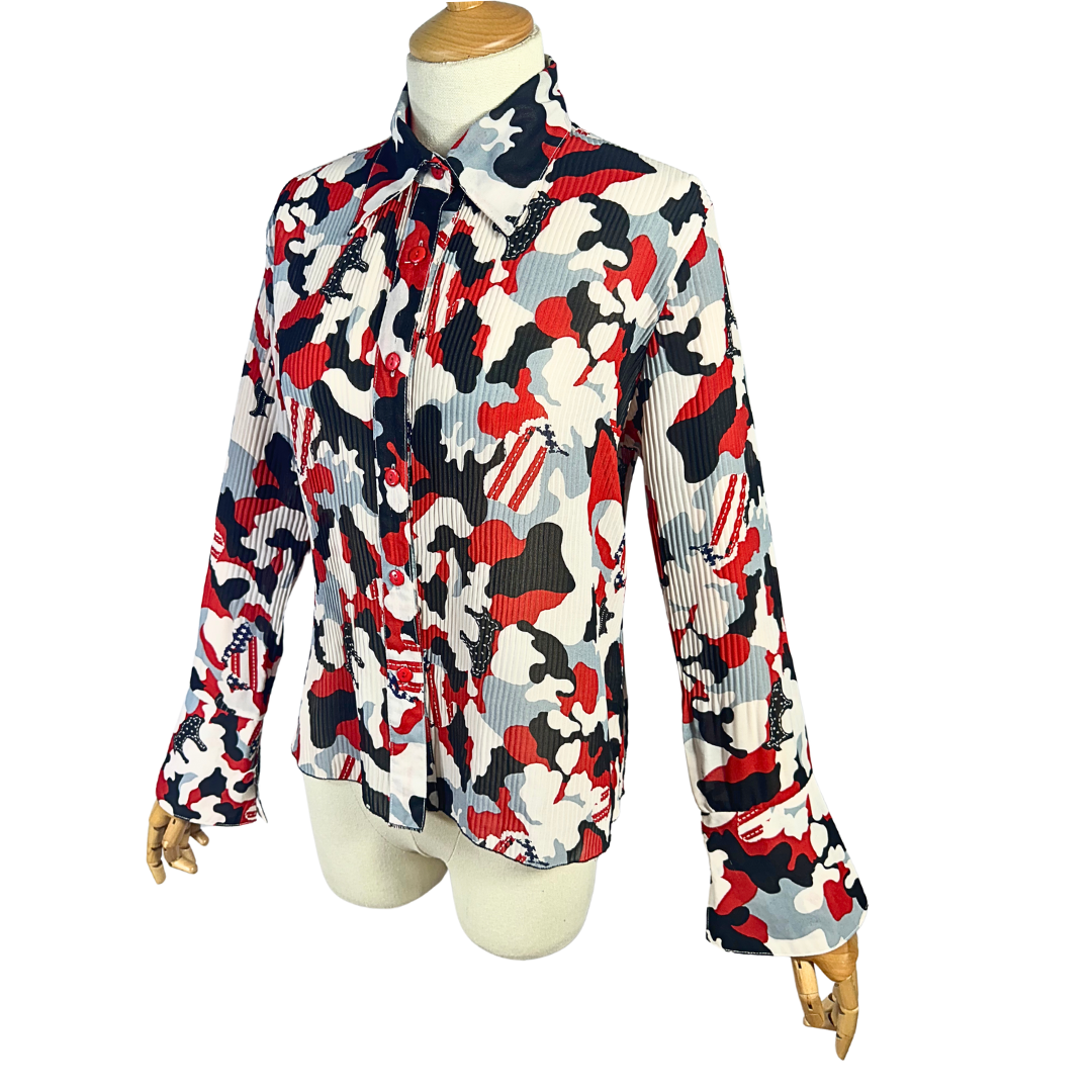 Plisse camouflage shirt - S/M