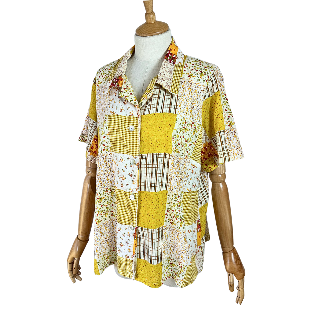 Vintage patchwork style shirt - M