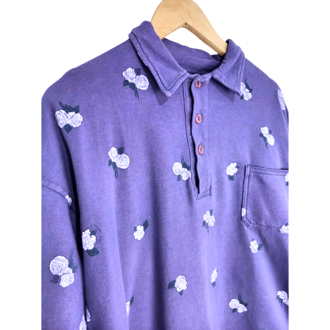 Floral collar sweatshirt - M