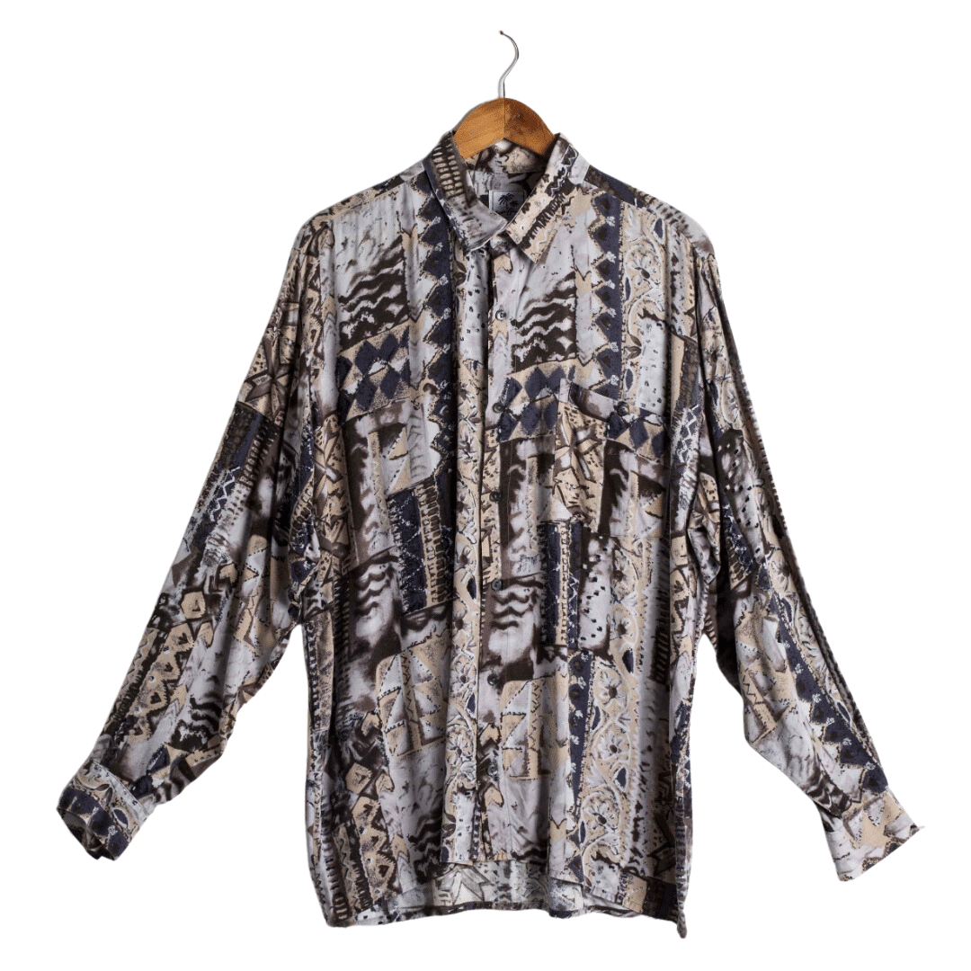 Abstract printed longsleeve shirt - L