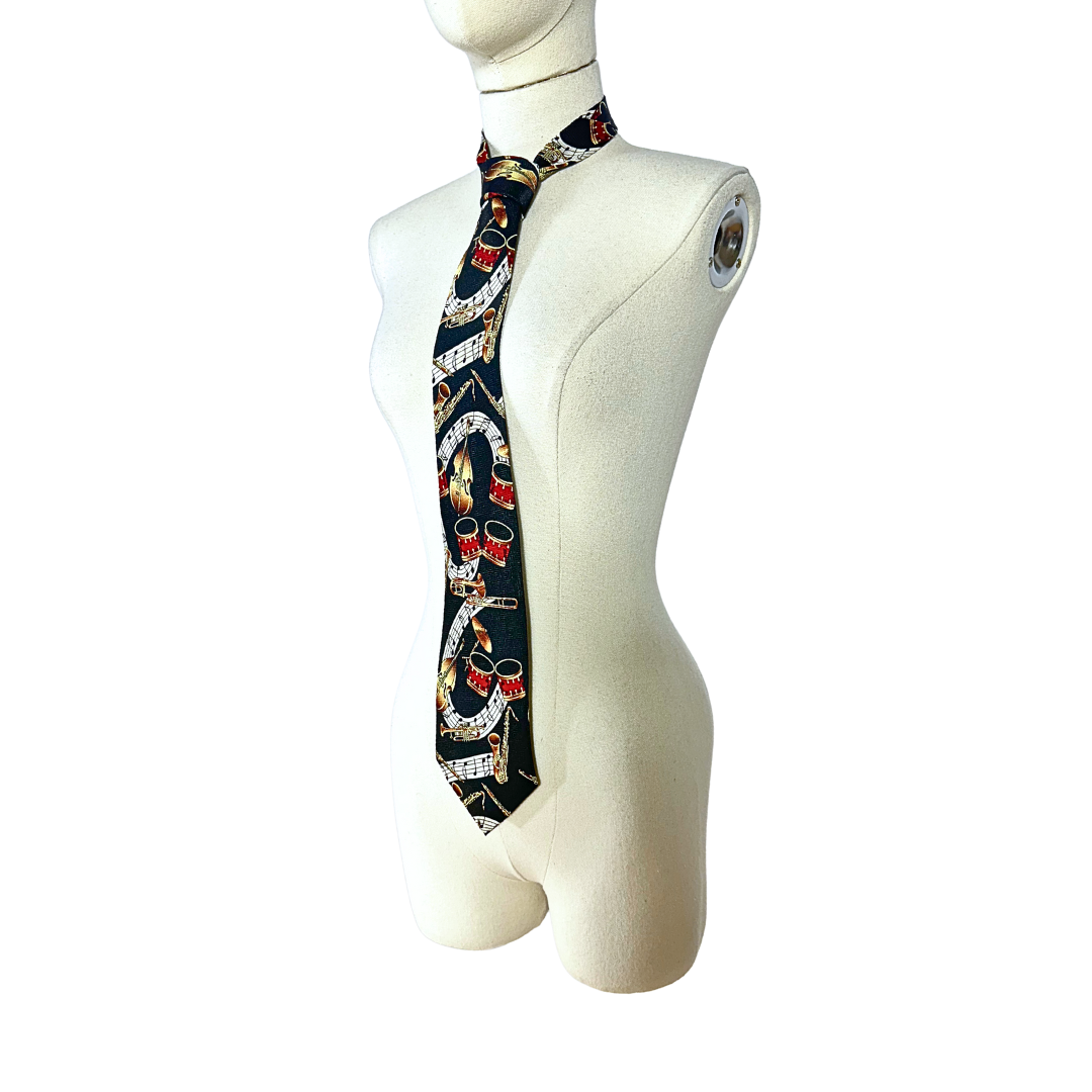 Musical instrument printed necktie