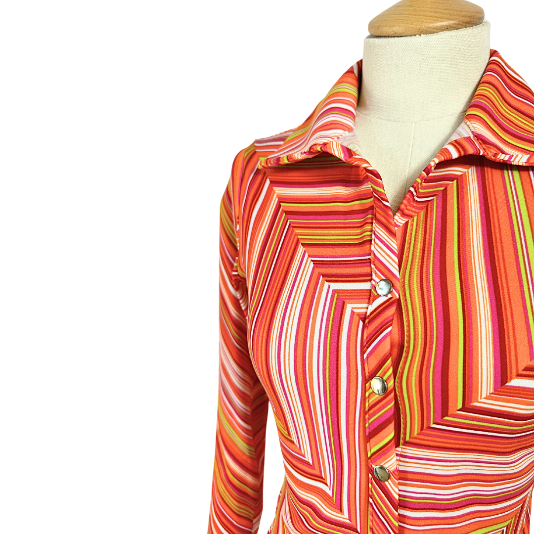 Retro striped longsleeve shirt - S