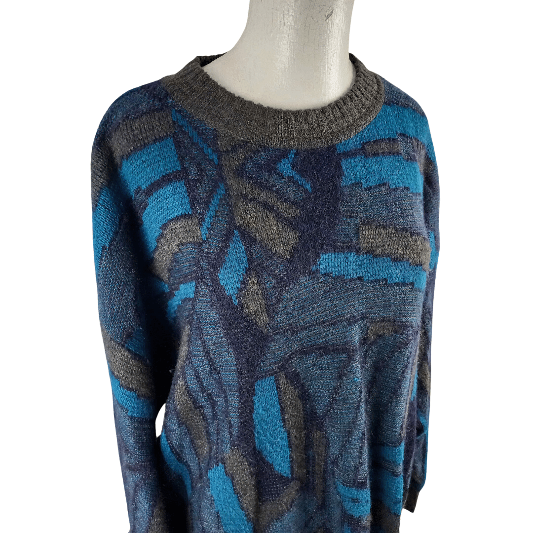 Vintage Polo knitted pullover patterned jersey - L/XL