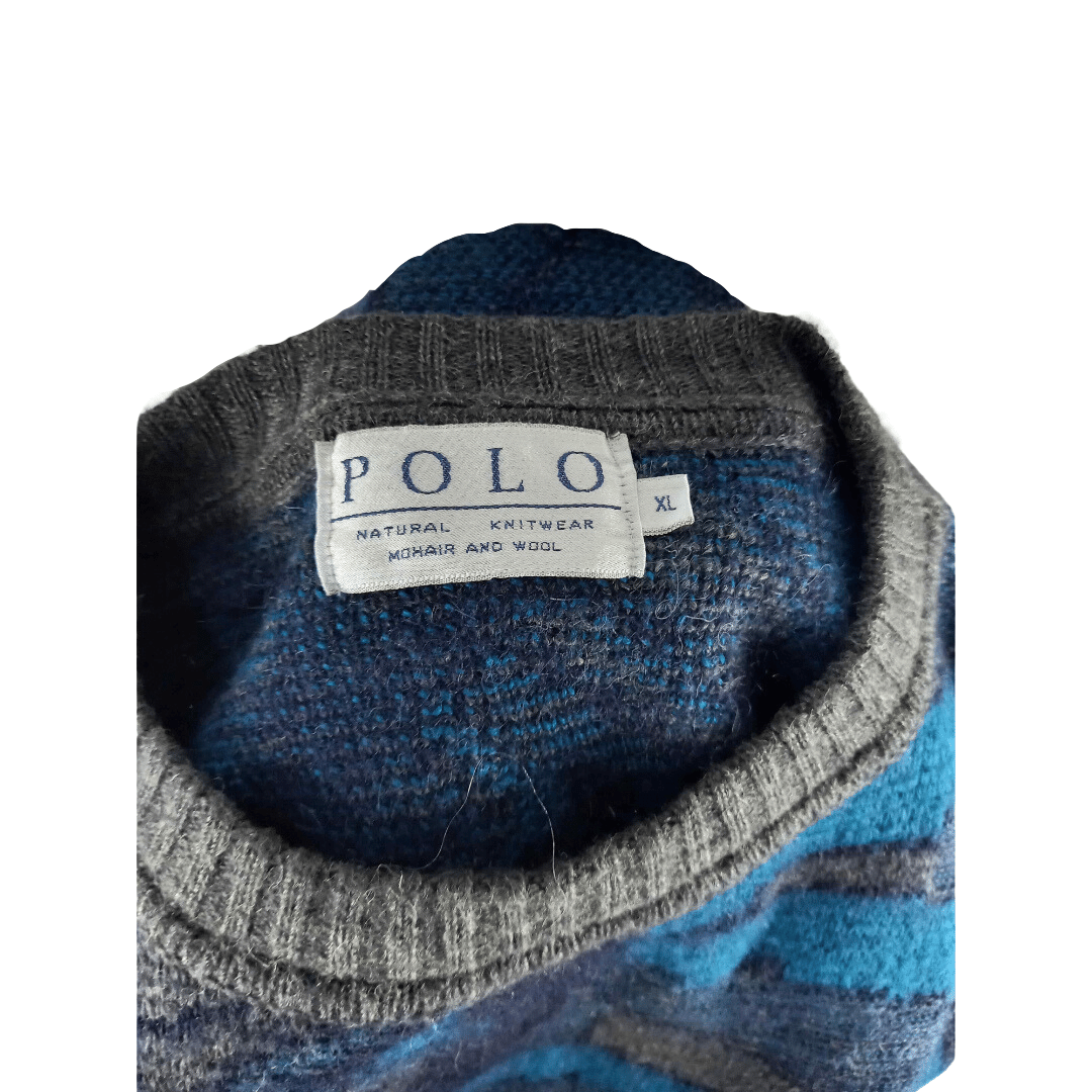 Vintage Polo knitted pullover patterned jersey - L/XL