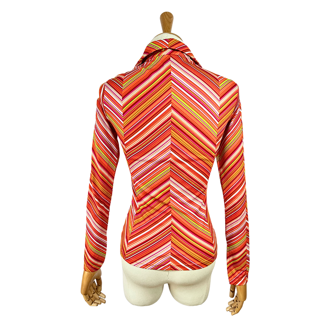 Retro striped longsleeve shirt - S