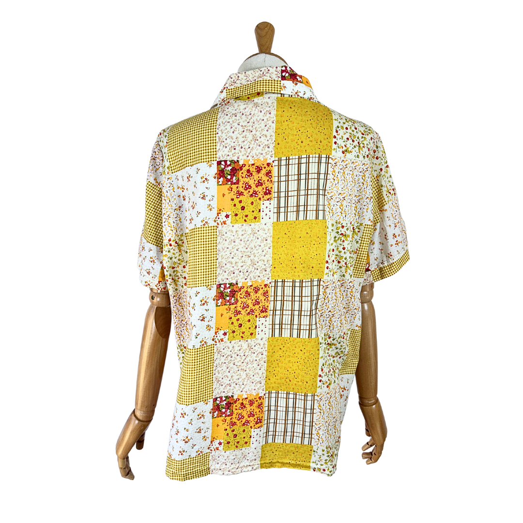 Vintage patchwork style shirt - M