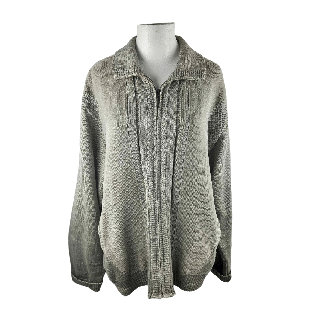 Knit collared jacket - L