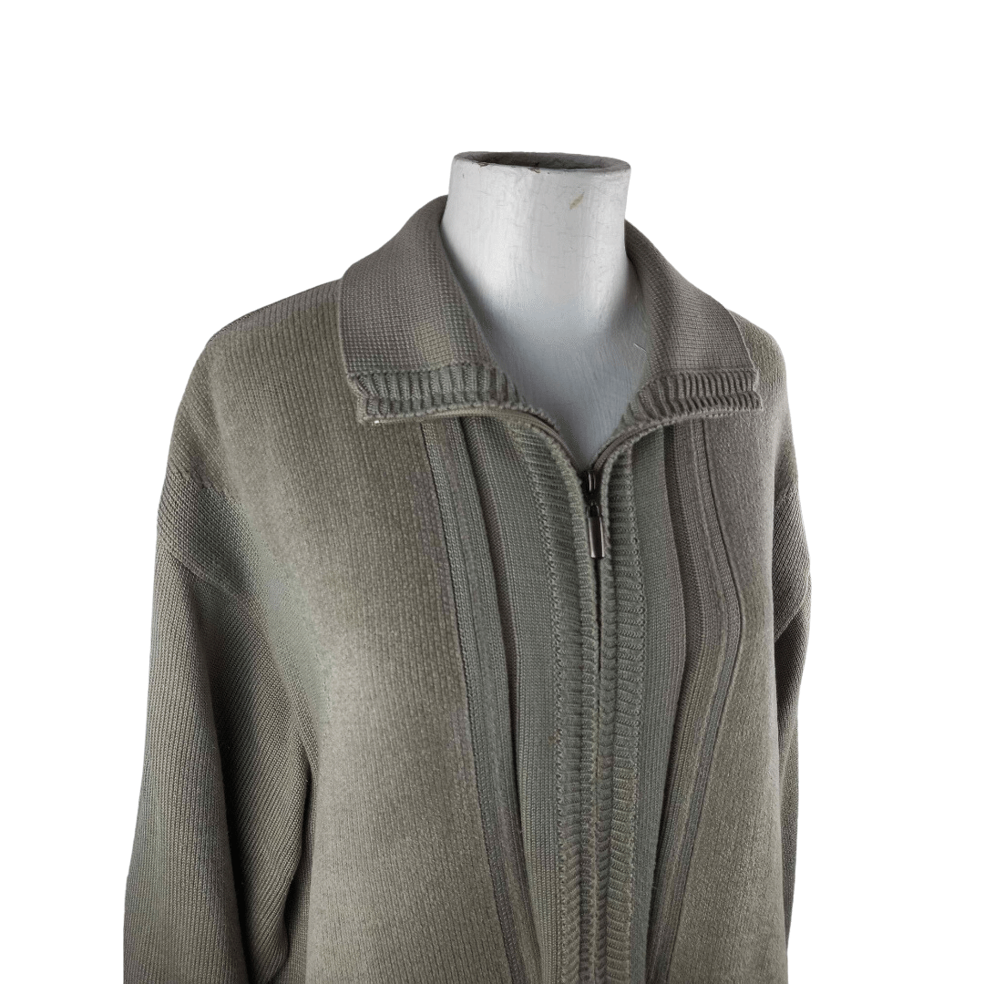 Knit collared jacket - L