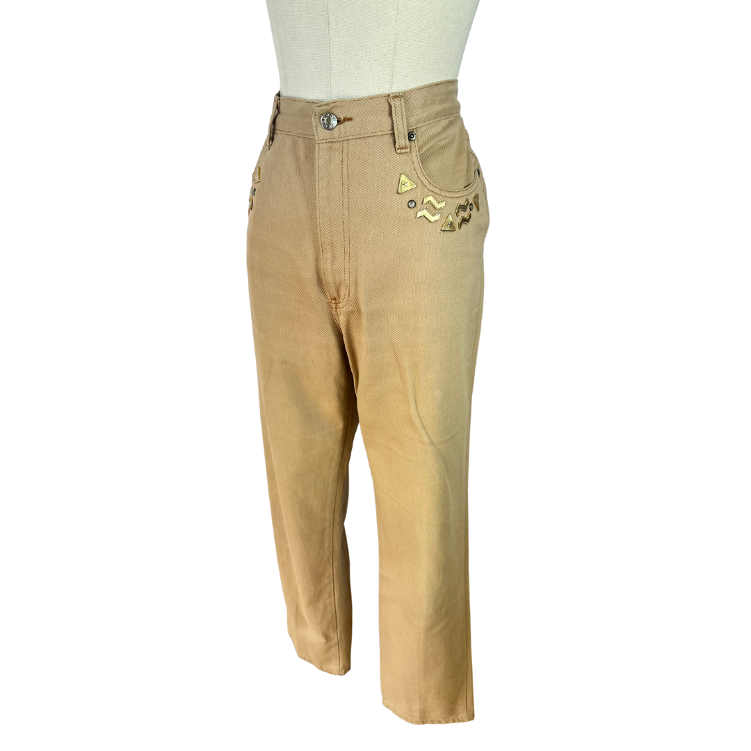 Vintage high waist embellished denim pants - M/L