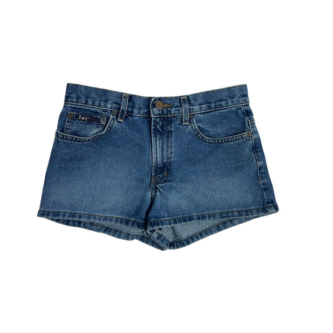 Blue low rise denim shorts - XS