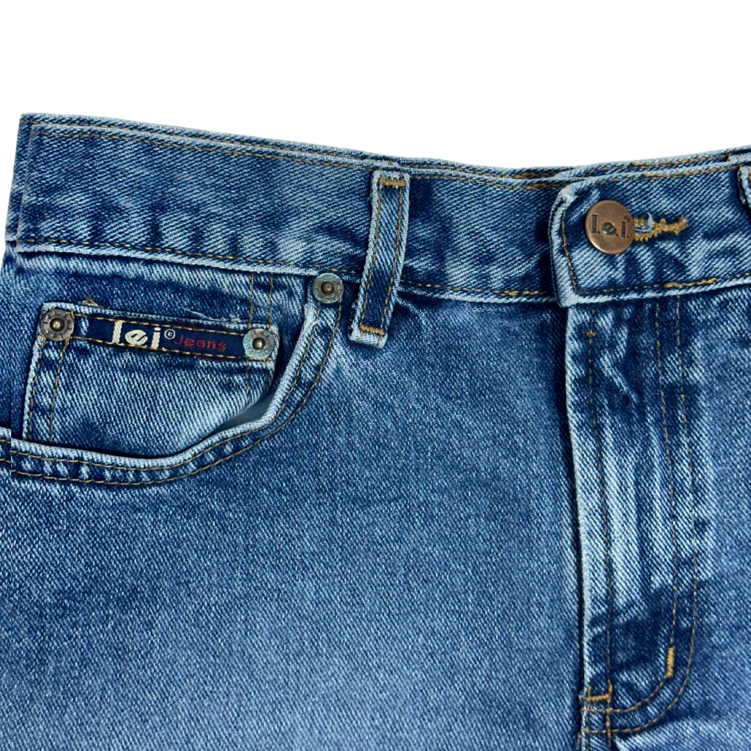Blue low rise denim shorts - XS
