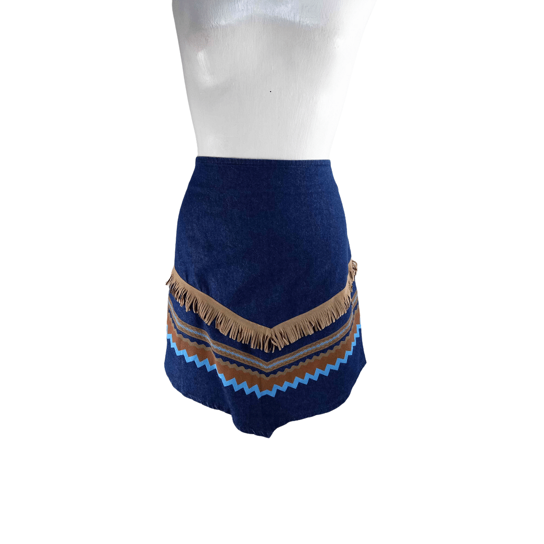 V-shaped hem denim skirt - M/L