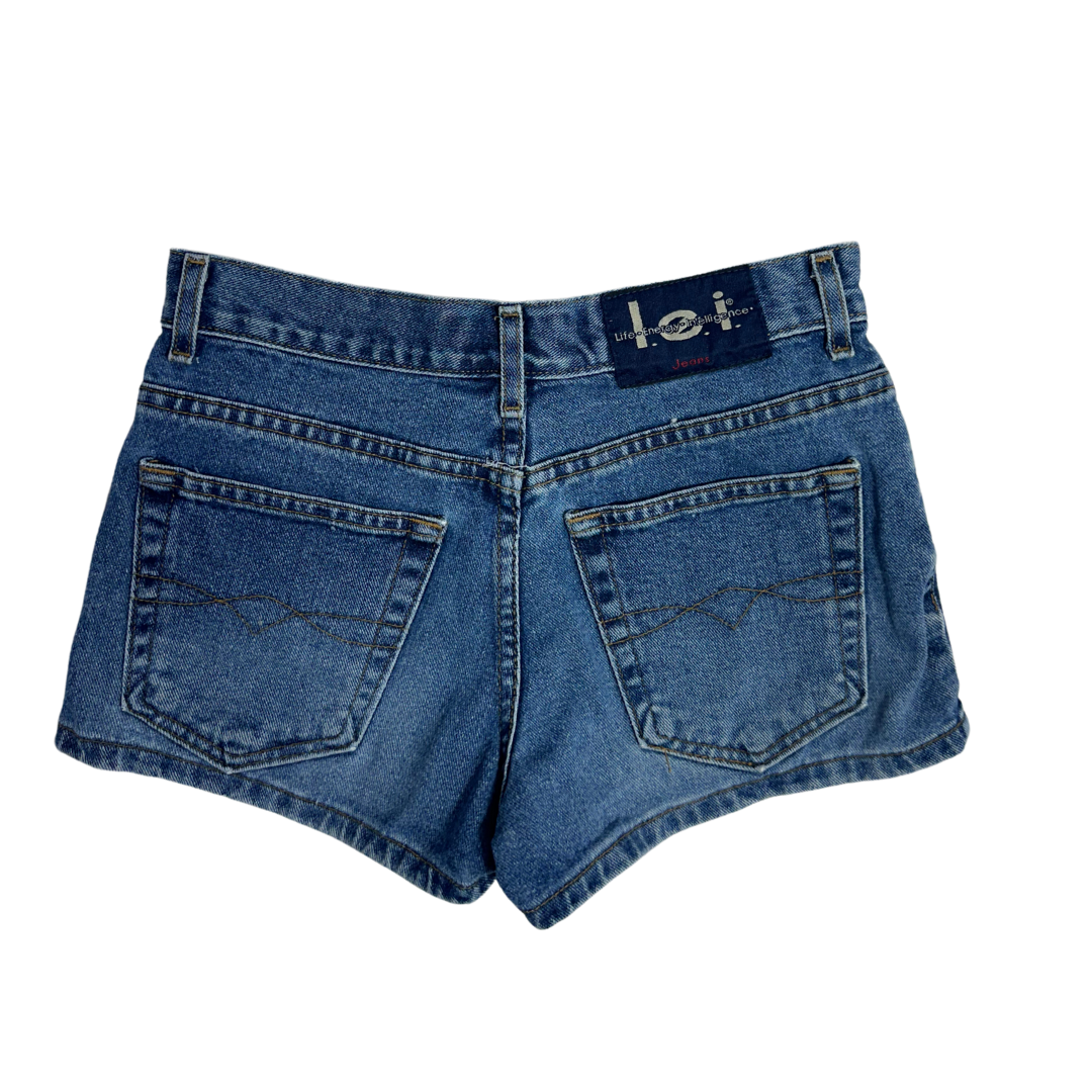 Blue low rise denim shorts - XS