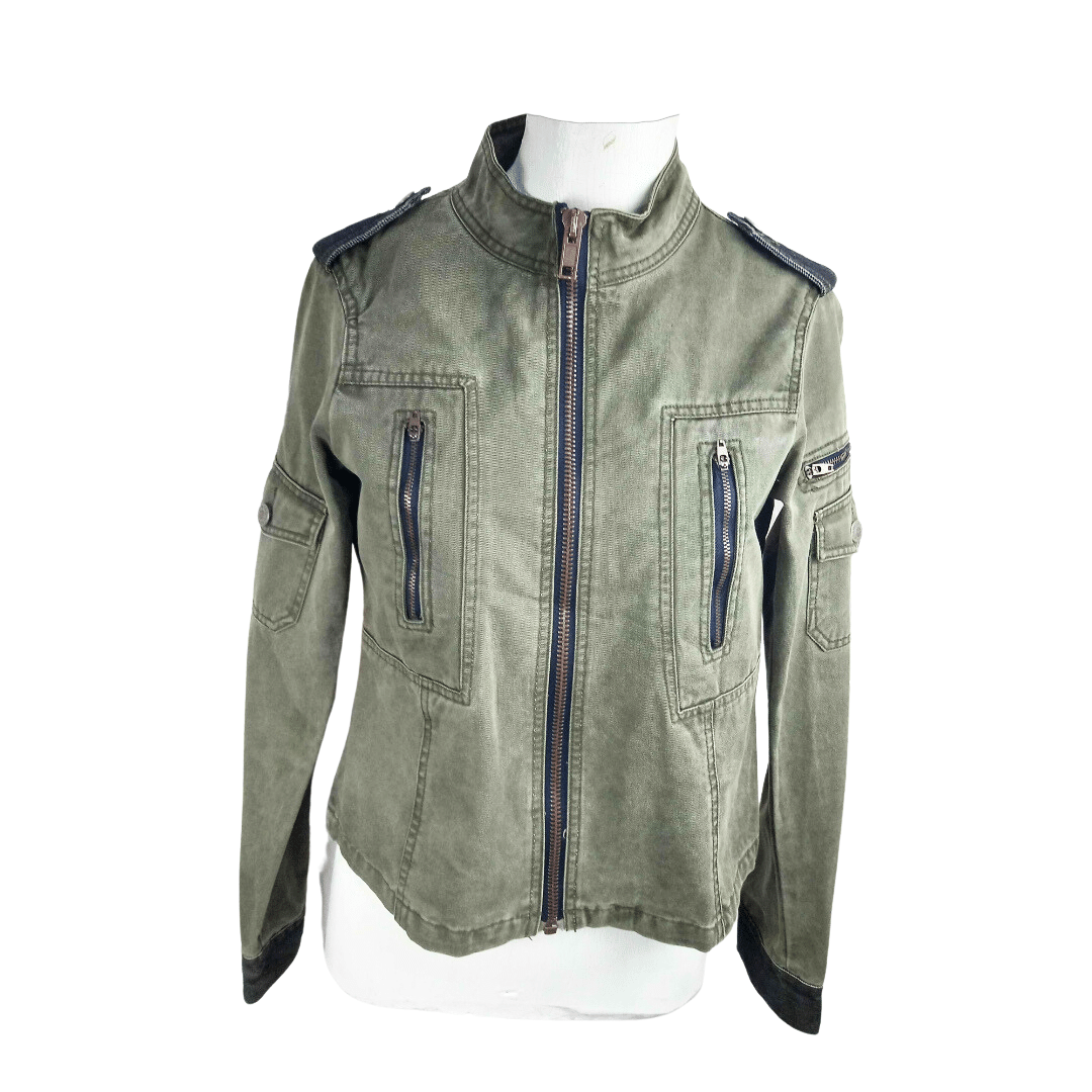 Y2k moto style zipped-up jacket - M