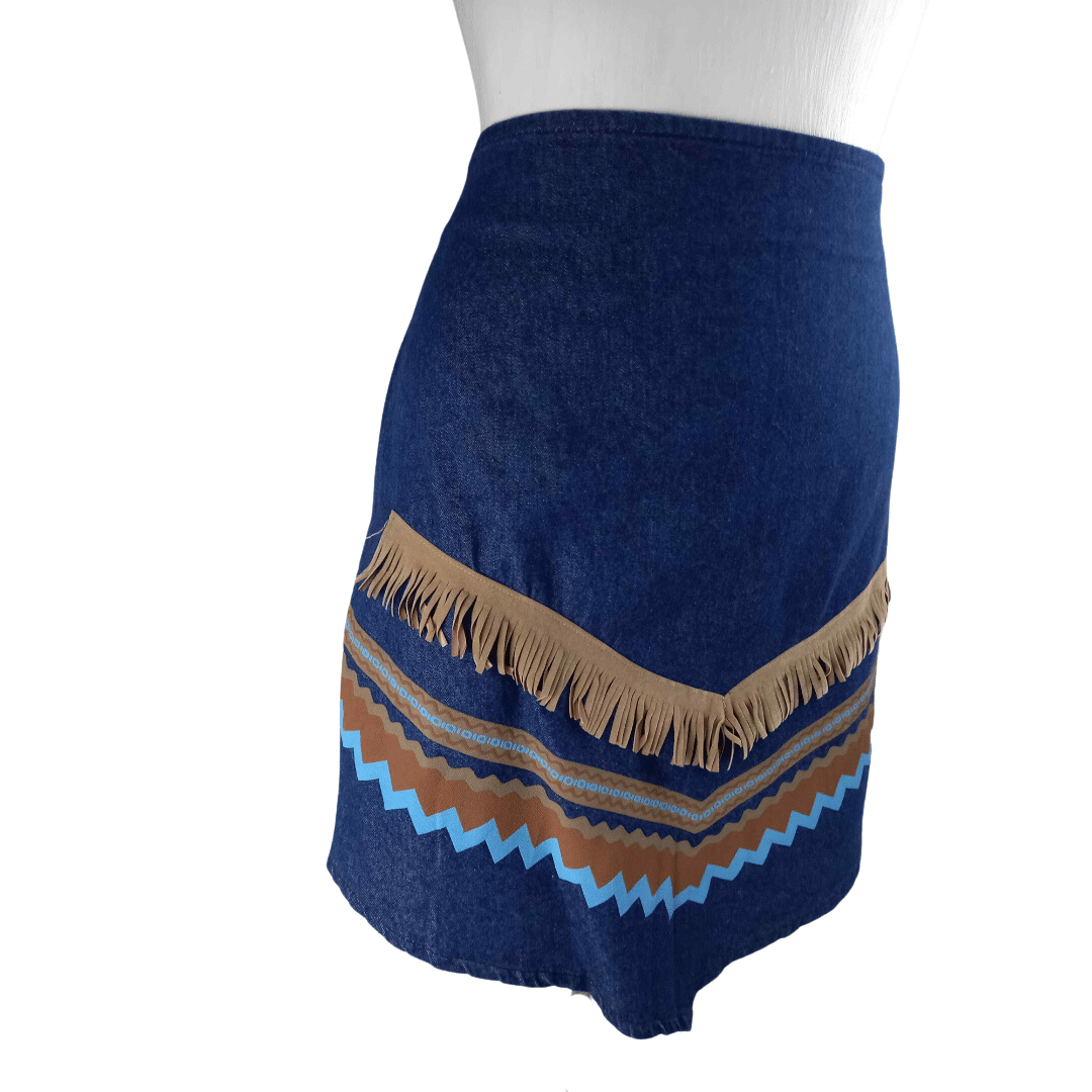 V-shaped hem denim skirt - M/L
