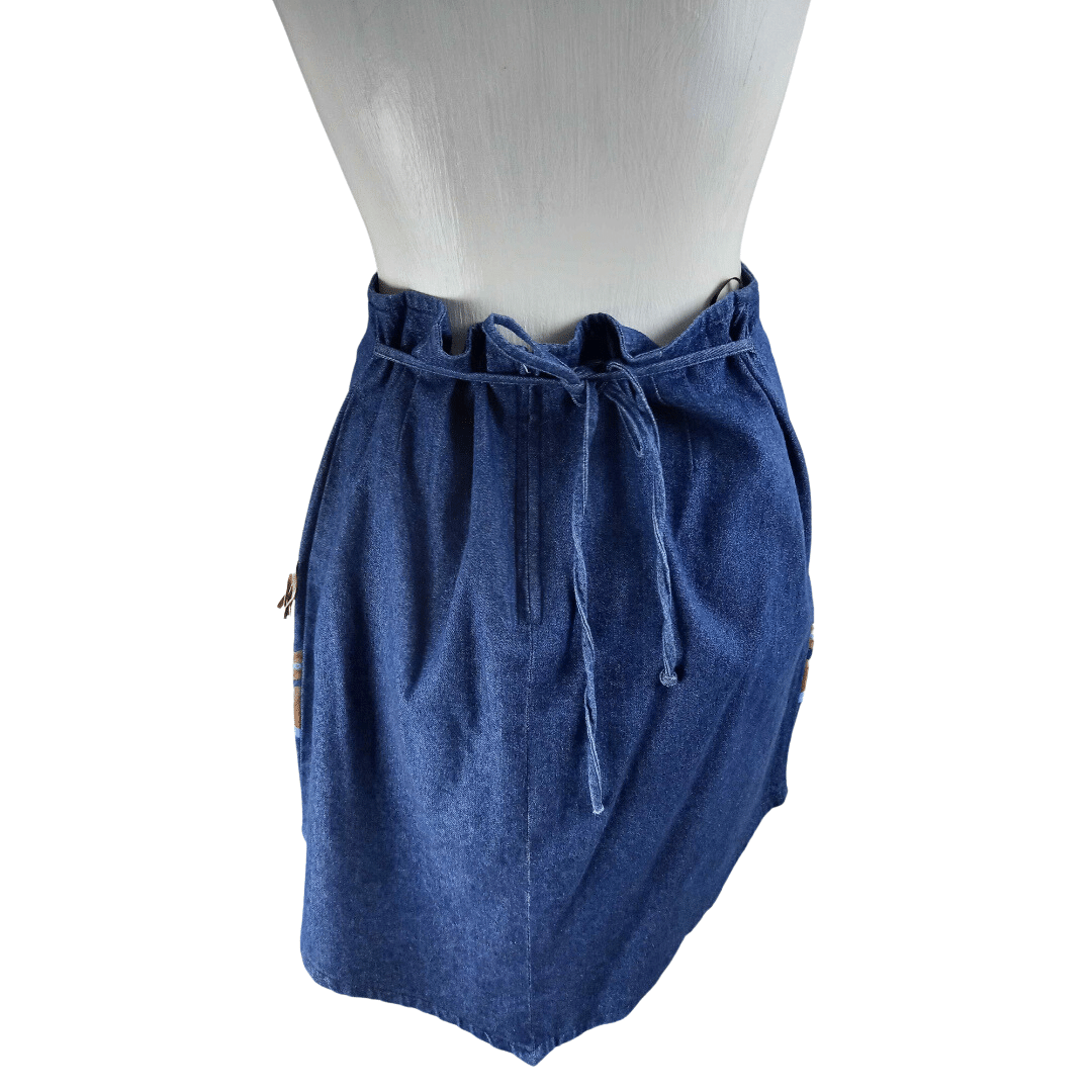 V-shaped hem denim skirt - M/L