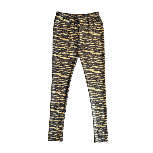 Sparkly metallic zebra print leggings - S