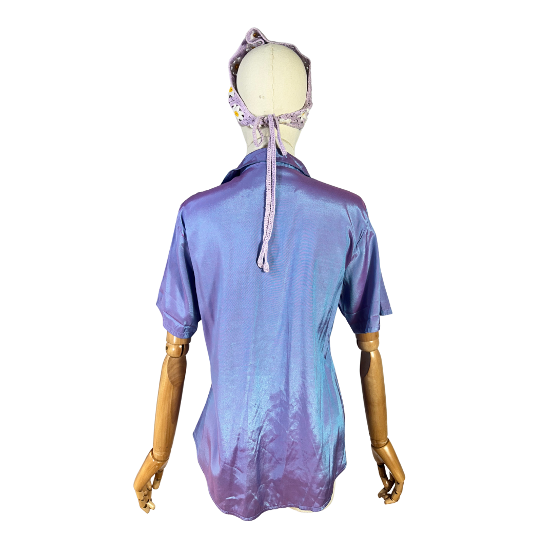 Purple holographic shirt - S