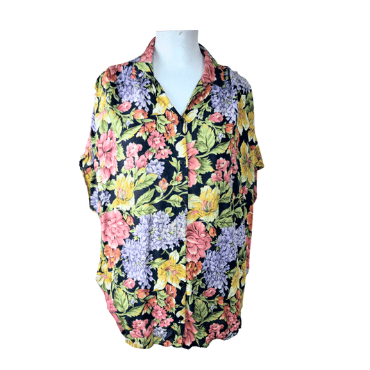 Colourful floral batwing shirt - XL