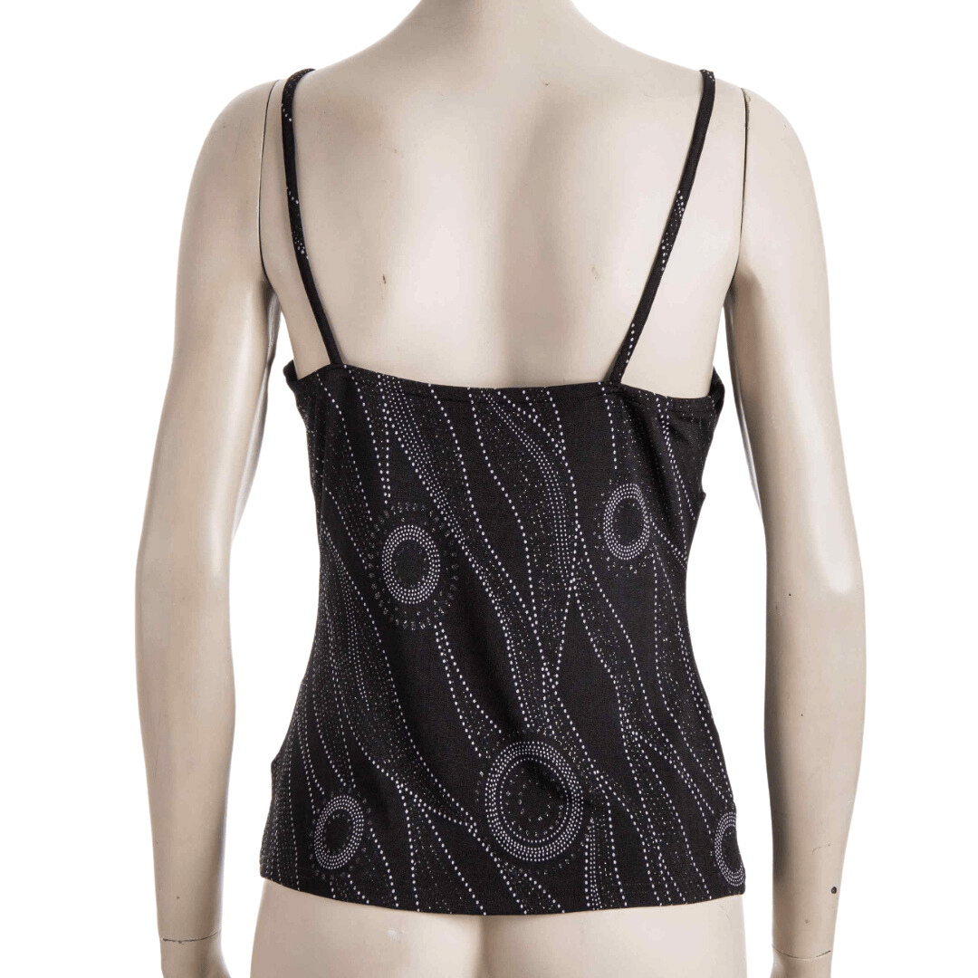 Sparkly spaghetti strap v-neck top - L