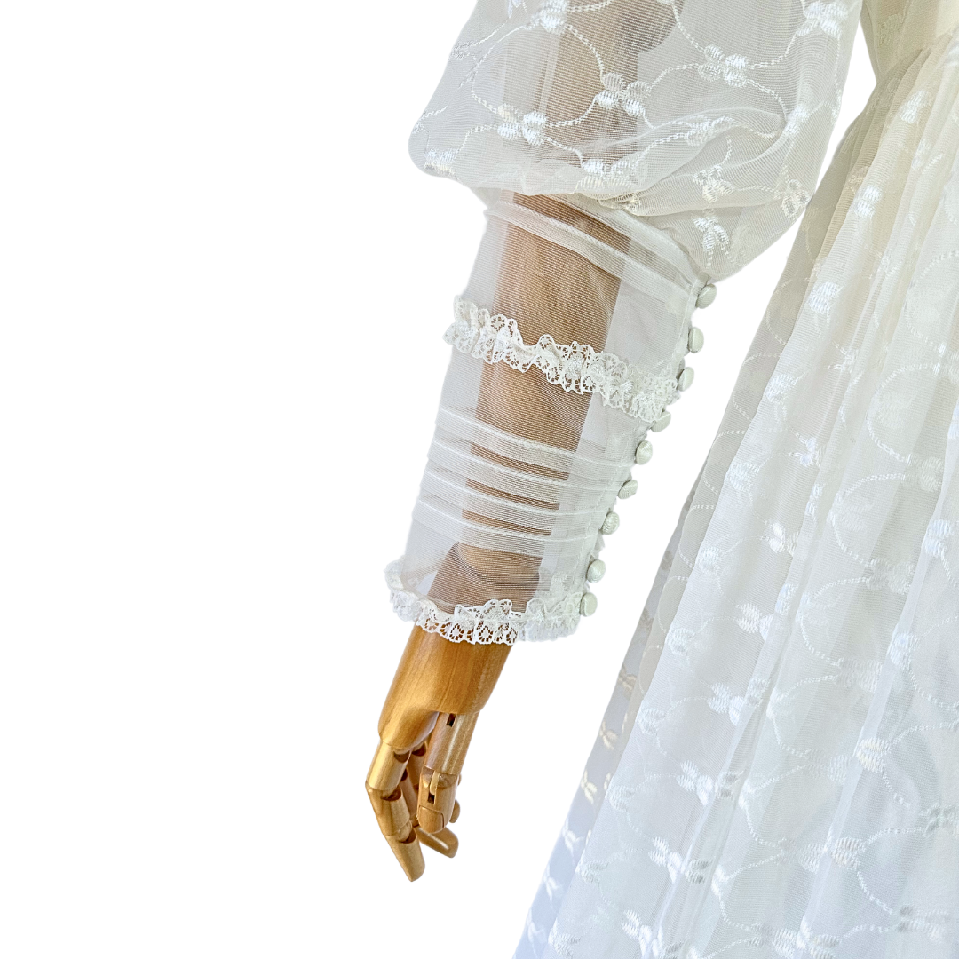 70s Vintage Wedding Dress - S