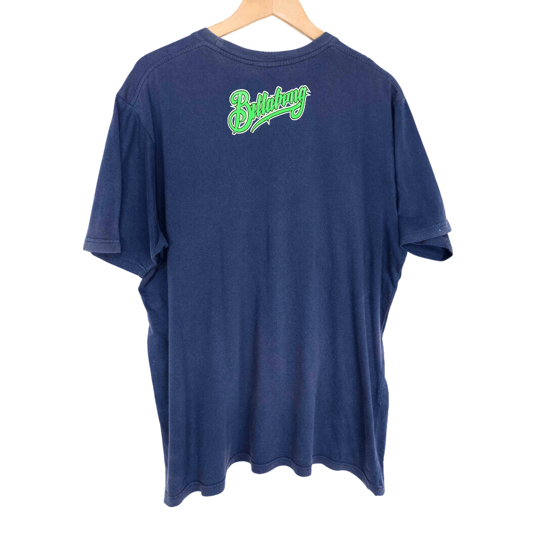 Billabong t-shirt with neon green logo - XL