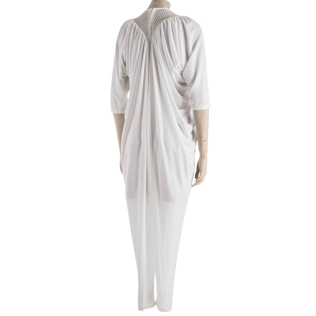 80s Batwing Jumpsuit | White Batwing Jumpsuit | vintageandthecity