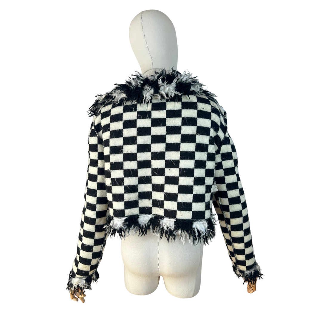 Black and white Y2K reversible jacket - S