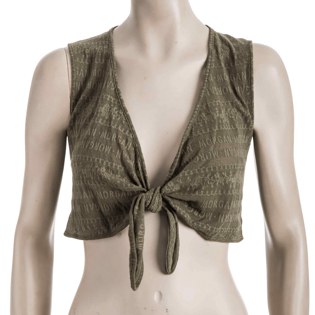 Sleeveless Morgan de Toi tie-front cropped top - S