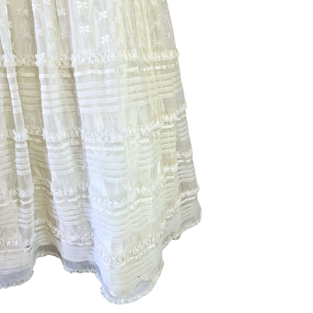 70s Vintage Wedding Dress - S