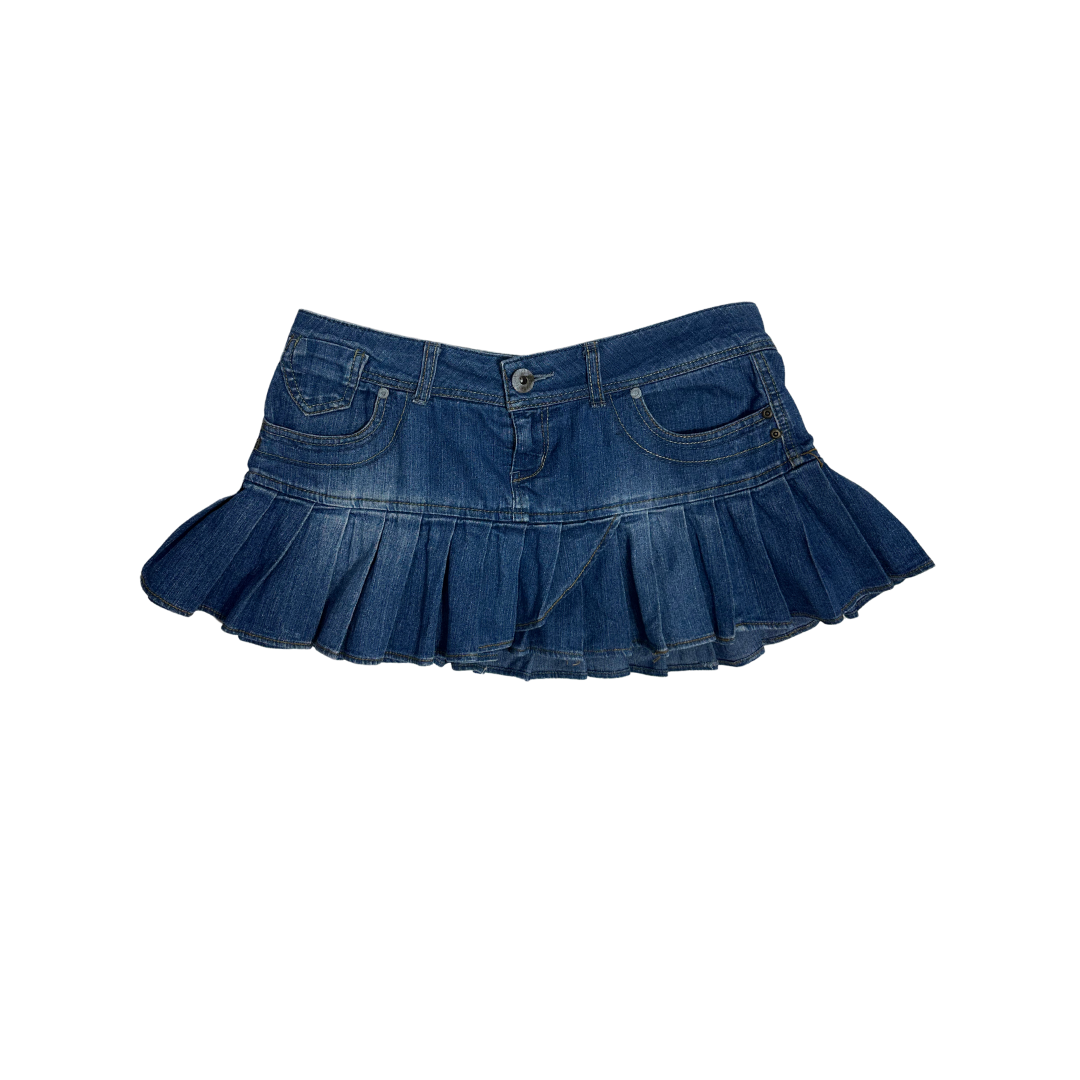 Y2K low rise denim mini skirt - M